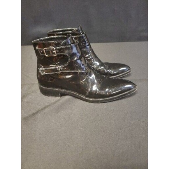 Gianvito Rossi Patent Leather Black Buckle Bootie Boot Size 39 Or 8.5 - Picture 3 of 6